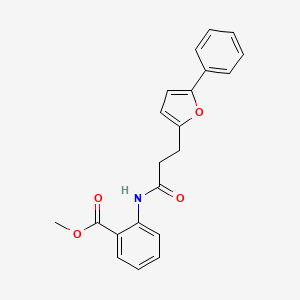 molecular formula C21H19NO4 B6420968 methyl 2-[3-(5-phenylfuran-2-yl)propanamido]benzoate CAS No. 924818-47-3