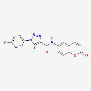 molecular formula C19H13FN4O3 B6420987 1-(4-fluorophenyl)-5-methyl-N-(2-oxo-2H-chromen-6-yl)-1H-1,2,3-triazole-4-carboxamide CAS No. 923685-68-1