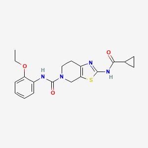 molecular formula C19H22N4O3S B6421012 2-cyclopropaneamido-N-(2-ethoxyphenyl)-4H,5H,6H,7H-[1,3]thiazolo[5,4-c]pyridine-5-carboxamide CAS No. 1351587-15-9