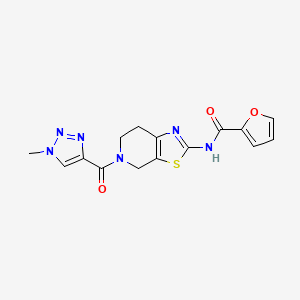 molecular formula C15H14N6O3S B6421019 N-[5-(1-methyl-1H-1,2,3-triazole-4-carbonyl)-4H,5H,6H,7H-[1,3]thiazolo[5,4-c]pyridin-2-yl]furan-2-carboxamide CAS No. 1351634-11-1