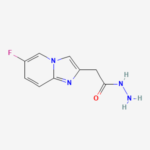 molecular formula C9H9FN4O B6421031 2-{6-fluoroimidazo[1,2-a]pyridin-2-yl}acetohydrazide CAS No. 1338665-23-8