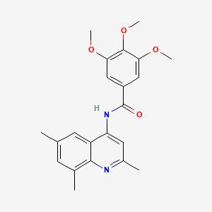 molecular formula C22H24N2O4 B6421038 3,4,5-trimethoxy-N-(2,6,8-trimethylquinolin-4-yl)benzamide CAS No. 946340-30-3