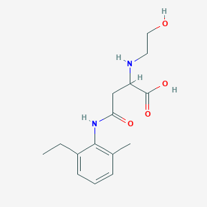 3-[(2-ethyl-6-methylphenyl)carbamoyl]-2-[(2-hydroxyethyl)amino]propanoic acid