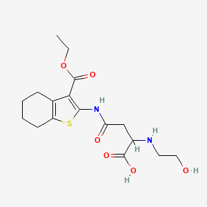 3-{[3-(ethoxycarbonyl)-4,5,6,7-tetrahydro-1-benzothiophen-2-yl]carbamoyl}-2-[(2-hydroxyethyl)amino]propanoic acid