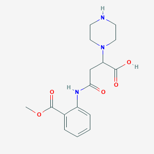 3-{[2-(methoxycarbonyl)phenyl]carbamoyl}-2-(piperazin-1-yl)propanoic acid