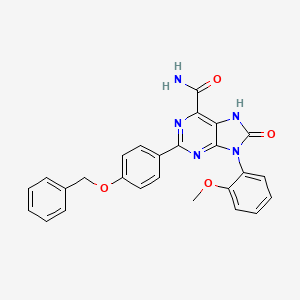 molecular formula C26H21N5O4 B6421199 2-[4-(benzyloxy)phenyl]-9-(2-methoxyphenyl)-8-oxo-8,9-dihydro-7H-purine-6-carboxamide CAS No. 869069-33-0