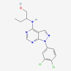 molecular formula C15H15Cl2N5O B6421212 2-{[1-(3,4-dichlorophenyl)-1H-pyrazolo[3,4-d]pyrimidin-4-yl]amino}butan-1-ol CAS No. 890896-32-9