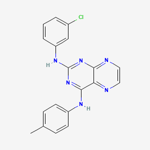 molecular formula C19H15ClN6 B6421245 N2-(3-chlorophenyl)-N4-(4-methylphenyl)pteridine-2,4-diamine CAS No. 946289-51-6