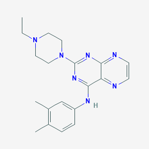 molecular formula C20H25N7 B6421253 N-(3,4-dimethylphenyl)-2-(4-ethylpiperazin-1-yl)pteridin-4-amine CAS No. 946348-86-3