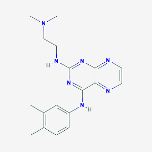 molecular formula C18H23N7 B6421265 N2-[2-(dimethylamino)ethyl]-N4-(3,4-dimethylphenyl)pteridine-2,4-diamine CAS No. 946290-04-6