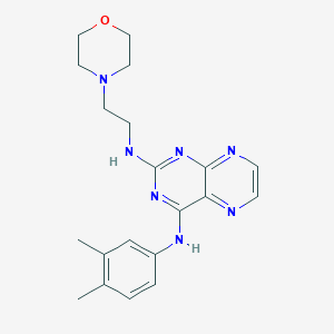 molecular formula C20H25N7O B6421270 N4-(3,4-dimethylphenyl)-N2-[2-(morpholin-4-yl)ethyl]pteridine-2,4-diamine CAS No. 946297-69-4
