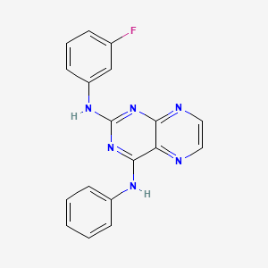 molecular formula C18H13FN6 B6421273 N2-(3-fluorophenyl)-N4-phenylpteridine-2,4-diamine CAS No. 946218-90-2