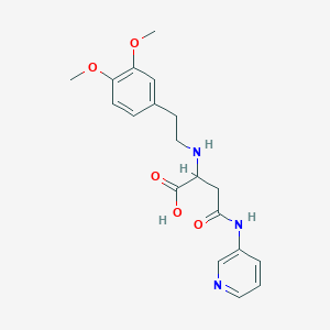 molecular formula C19H23N3O5 B6421290 2-{[2-(3,4-dimethoxyphenyl)ethyl]amino}-3-[(pyridin-3-yl)carbamoyl]propanoic acid CAS No. 1047679-48-0