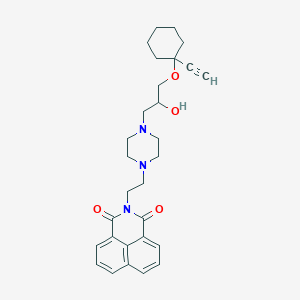 molecular formula C29H35N3O4 B6421320 3-[2-(4-{3-[(1-ethynylcyclohexyl)oxy]-2-hydroxypropyl}piperazin-1-yl)ethyl]-3-azatricyclo[7.3.1.0^{5,13}]trideca-1(12),5,7,9(13),10-pentaene-2,4-dione CAS No. 941904-39-8