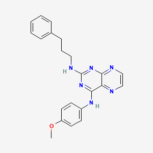 molecular formula C22H22N6O B6421325 N4-(4-methoxyphenyl)-N2-(3-phenylpropyl)pteridine-2,4-diamine CAS No. 946289-72-1