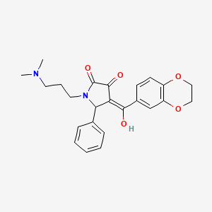 molecular formula C24H26N2O5 B6421346 4-(2,3-dihydro-1,4-benzodioxine-6-carbonyl)-1-[3-(dimethylamino)propyl]-3-hydroxy-5-phenyl-2,5-dihydro-1H-pyrrol-2-one CAS No. 618405-07-5