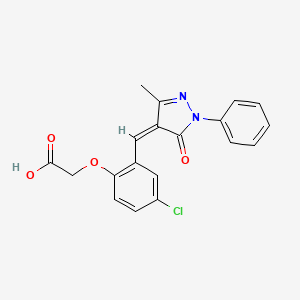 molecular formula C19H15ClN2O4 B6421352 2-(4-chloro-2-{[(4Z)-3-methyl-5-oxo-1-phenyl-4,5-dihydro-1H-pyrazol-4-ylidene]methyl}phenoxy)acetic acid CAS No. 540761-18-0