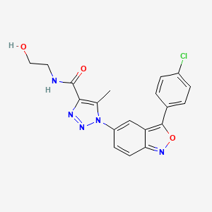 molecular formula C19H16ClN5O3 B6421385 1-[3-(4-chlorophenyl)-2,1-benzoxazol-5-yl]-N-(2-hydroxyethyl)-5-methyl-1H-1,2,3-triazole-4-carboxamide CAS No. 951897-78-2