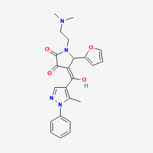 molecular formula C23H24N4O4 B6421400 1-[2-(dimethylamino)ethyl]-5-(furan-2-yl)-3-hydroxy-4-(5-methyl-1-phenyl-1H-pyrazole-4-carbonyl)-2,5-dihydro-1H-pyrrol-2-one CAS No. 1010862-72-2