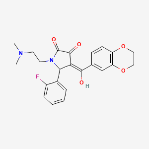 molecular formula C23H23FN2O5 B6421401 4-(2,3-dihydro-1,4-benzodioxine-6-carbonyl)-1-[2-(dimethylamino)ethyl]-5-(2-fluorophenyl)-3-hydroxy-2,5-dihydro-1H-pyrrol-2-one CAS No. 618424-97-8