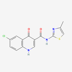 molecular formula C14H10ClN3O2S B6421402 6-chloro-4-hydroxy-N-(4-methyl-1,3-thiazol-2-yl)quinoline-3-carboxamide CAS No. 955314-73-5