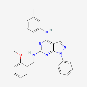 molecular formula C26H24N6O B6421429 N6-[(2-methoxyphenyl)methyl]-N4-(3-methylphenyl)-1-phenyl-1H-pyrazolo[3,4-d]pyrimidine-4,6-diamine CAS No. 946321-50-2