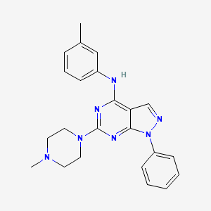 molecular formula C23H25N7 B6421437 N-(3-methylphenyl)-6-(4-methylpiperazin-1-yl)-1-phenyl-1H-pyrazolo[3,4-d]pyrimidin-4-amine CAS No. 946321-38-6