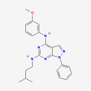 molecular formula C23H26N6O B6421454 N4-(3-methoxyphenyl)-N6-(3-methylbutyl)-1-phenyl-1H-pyrazolo[3,4-d]pyrimidine-4,6-diamine CAS No. 946219-47-2