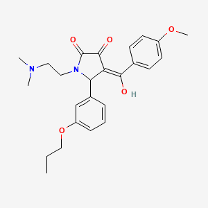 molecular formula C25H30N2O5 B6421470 1-[2-(dimethylamino)ethyl]-3-hydroxy-4-(4-methoxybenzoyl)-5-(3-propoxyphenyl)-2,5-dihydro-1H-pyrrol-2-one CAS No. 620146-99-8
