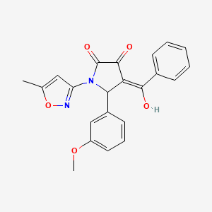 molecular formula C22H18N2O5 B6421489 4-benzoyl-3-hydroxy-5-(3-methoxyphenyl)-1-(5-methyl-1,2-oxazol-3-yl)-2,5-dihydro-1H-pyrrol-2-one CAS No. 618873-74-8
