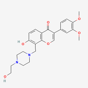 molecular formula C24H28N2O6 B6421503 3-(3,4-dimethoxyphenyl)-7-hydroxy-8-{[4-(2-hydroxyethyl)piperazin-1-yl]methyl}-4H-chromen-4-one CAS No. 637753-54-9