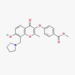 molecular formula C23H23NO6 B6421510 methyl 4-({7-hydroxy-2-methyl-4-oxo-8-[(pyrrolidin-1-yl)methyl]-4H-chromen-3-yl}oxy)benzoate CAS No. 848733-03-9