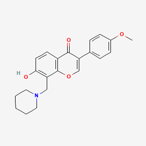 molecular formula C22H23NO4 B6421549 7-hydroxy-3-(4-methoxyphenyl)-8-[(piperidin-1-yl)methyl]-4H-chromen-4-one CAS No. 637753-70-9