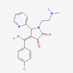 molecular formula C20H20ClN3O3 B6421570 4-(4-chlorobenzoyl)-1-[2-(dimethylamino)ethyl]-3-hydroxy-5-(pyridin-2-yl)-2,5-dihydro-1H-pyrrol-2-one CAS No. 618878-07-2