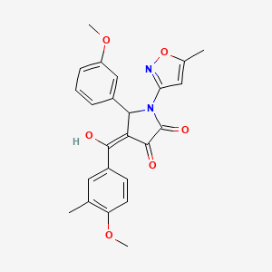molecular formula C24H22N2O6 B6421580 3-hydroxy-4-(4-methoxy-3-methylbenzoyl)-5-(3-methoxyphenyl)-1-(5-methyl-1,2-oxazol-3-yl)-2,5-dihydro-1H-pyrrol-2-one CAS No. 618873-77-1