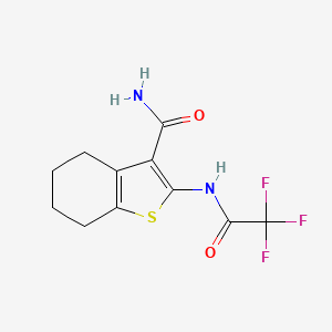 molecular formula C11H11F3N2O2S B6421595 2-(2,2,2-trifluoroacetamido)-4,5,6,7-tetrahydro-1-benzothiophene-3-carboxamide CAS No. 300852-92-0