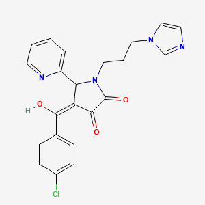 molecular formula C22H19ClN4O3 B6421624 4-(4-chlorobenzoyl)-3-hydroxy-1-[3-(1H-imidazol-1-yl)propyl]-5-(pyridin-2-yl)-2,5-dihydro-1H-pyrrol-2-one CAS No. 618878-53-8