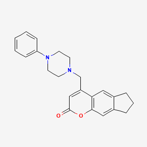 molecular formula C23H24N2O2 B6421643 4-[(4-phenylpiperazin-1-yl)methyl]-2H,6H,7H,8H-cyclopenta[g]chromen-2-one CAS No. 850156-60-4