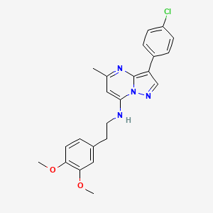 molecular formula C23H23ClN4O2 B6421645 3-(4-chlorophenyl)-N-[2-(3,4-dimethoxyphenyl)ethyl]-5-methylpyrazolo[1,5-a]pyrimidin-7-amine CAS No. 896831-13-3