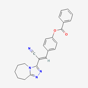 4-[(1E)-2-cyano-2-{5H,6H,7H,8H,9H-[1,2,4]triazolo[4,3-a]azepin-3-yl}eth-1-en-1-yl]phenyl benzoate