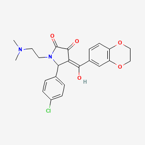 molecular formula C23H23ClN2O5 B6421653 5-(4-chlorophenyl)-4-(2,3-dihydro-1,4-benzodioxine-6-carbonyl)-1-[2-(dimethylamino)ethyl]-3-hydroxy-2,5-dihydro-1H-pyrrol-2-one CAS No. 618425-06-2