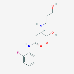 molecular formula C13H17FN2O4 B6421684 3-[(2-fluorophenyl)carbamoyl]-2-[(3-hydroxypropyl)amino]propanoic acid CAS No. 1096689-72-3