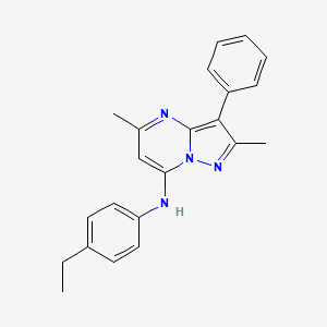 molecular formula C22H22N4 B6421692 N-(4-ethylphenyl)-2,5-dimethyl-3-phenylpyrazolo[1,5-a]pyrimidin-7-amine CAS No. 850188-83-9