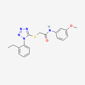 molecular formula C18H19N5O2S B6421712 2-{[1-(2-ethylphenyl)-1H-1,2,3,4-tetrazol-5-yl]sulfanyl}-N-(3-methoxyphenyl)acetamide CAS No. 878696-66-3