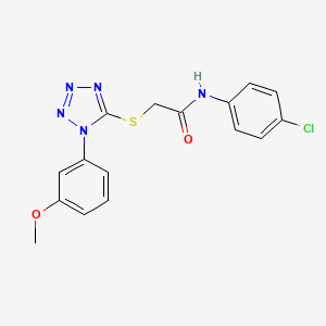 molecular formula C16H14ClN5O2S B6421719 N-(4-chlorophenyl)-2-{[1-(3-methoxyphenyl)-1H-1,2,3,4-tetrazol-5-yl]sulfanyl}acetamide CAS No. 878697-46-2
