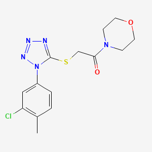 molecular formula C14H16ClN5O2S B6421733 2-{[1-(3-chloro-4-methylphenyl)-1H-1,2,3,4-tetrazol-5-yl]sulfanyl}-1-(morpholin-4-yl)ethan-1-one CAS No. 878701-71-4