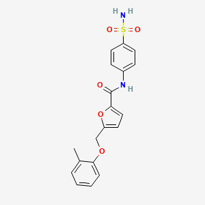 molecular formula C19H18N2O5S B6421743 5-[(2-methylphenoxy)methyl]-N-(4-sulfamoylphenyl)furan-2-carboxamide CAS No. 878716-15-5
