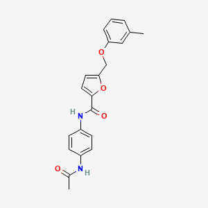 N-(4-acetamidophenyl)-5-[(3-methylphenoxy)methyl]furan-2-carboxamide