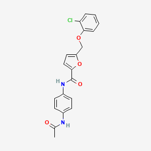 molecular formula C20H17ClN2O4 B6421761 5-[(2-chlorophenoxy)methyl]-N-(4-acetamidophenyl)furan-2-carboxamide CAS No. 878716-68-8