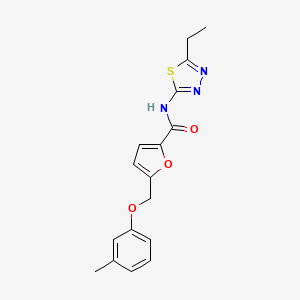 molecular formula C17H17N3O3S B6421766 N-(5-ethyl-1,3,4-thiadiazol-2-yl)-5-[(3-methylphenoxy)methyl]furan-2-carboxamide CAS No. 878716-93-9